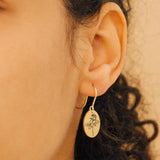 Minimalist Birth Flower Dangle Earrings - Gold, Silver & Rose - Gift for Mom