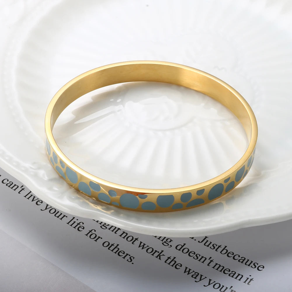 Minimalist Enamel Bracelet Oil Dripping Bangles For Women Men