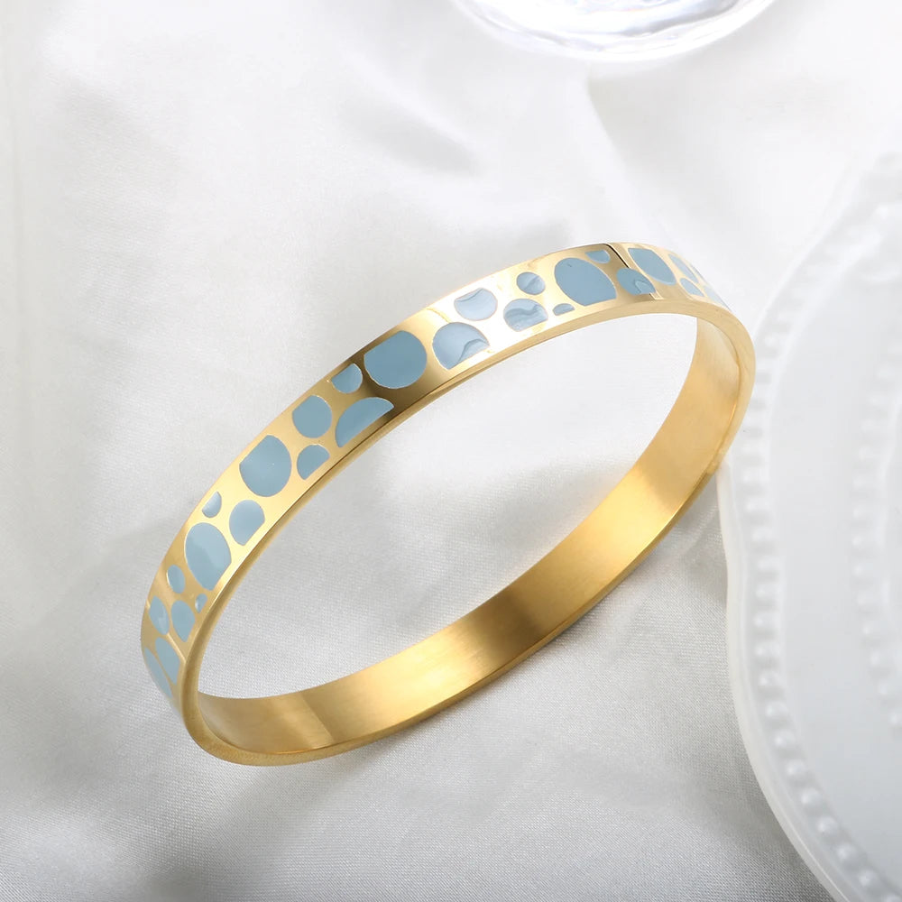 Minimalist Enamel Bracelet Oil Dripping Bangles For Women Men