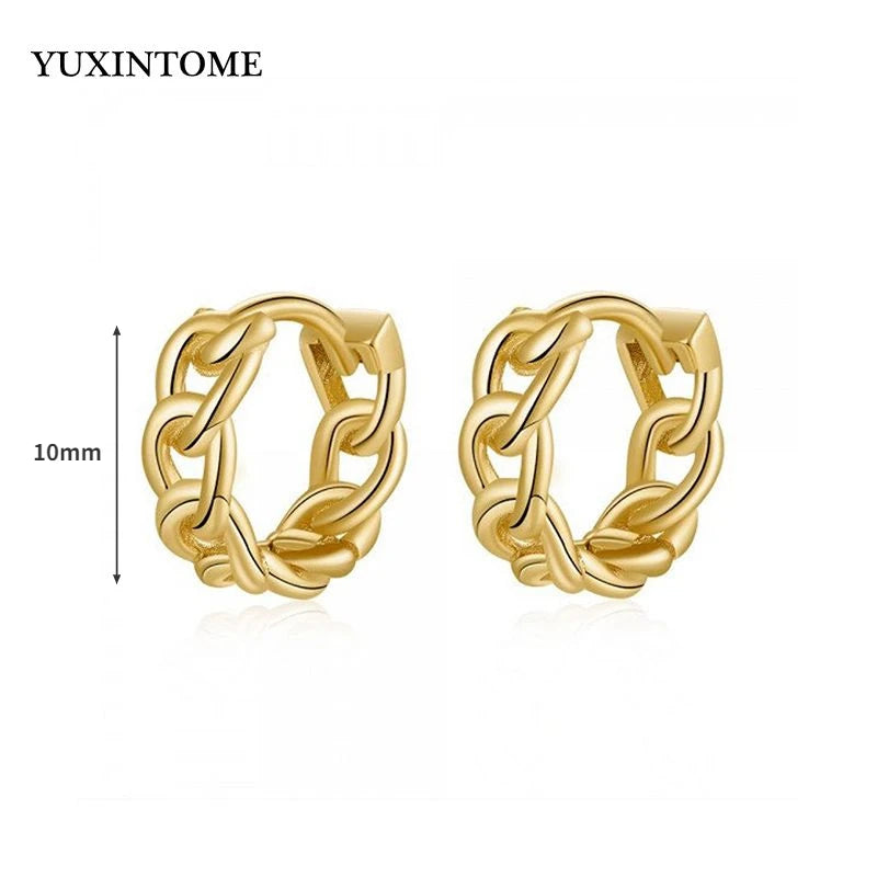 925 Silver Twist Round Earring Hoop for Women