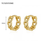 925 Silver Twist Round Earring Hoop for Women