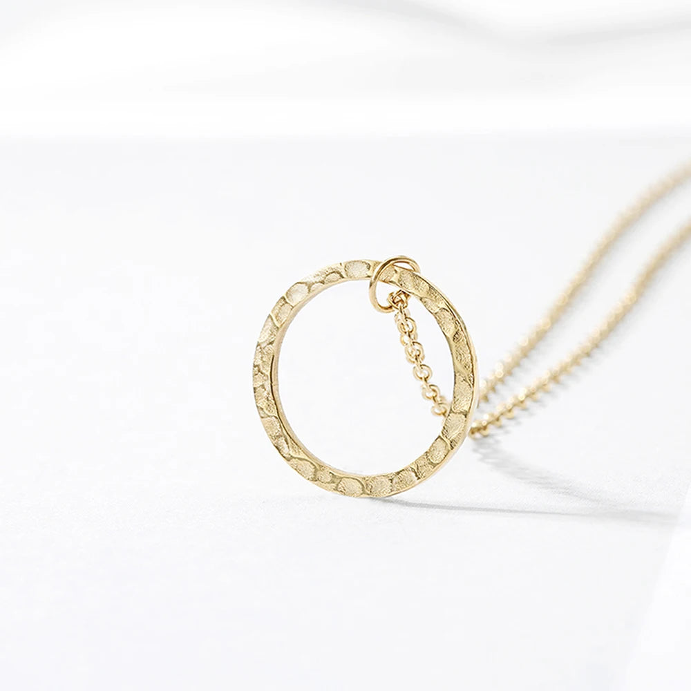Minimalist Choker Stainless Steel Necklace Round Circle Pendant