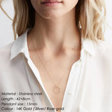 Minimalist Choker Stainless Steel Necklace Round Circle Pendant