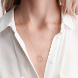Minimalist Choker Stainless Steel Necklace Round Circle Pendant