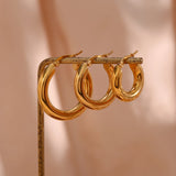 18K Plated Hoop Earrings for Women