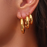 18K Plated Hoop Earrings for Women