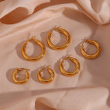 18K Plated Hoop Earrings for Women