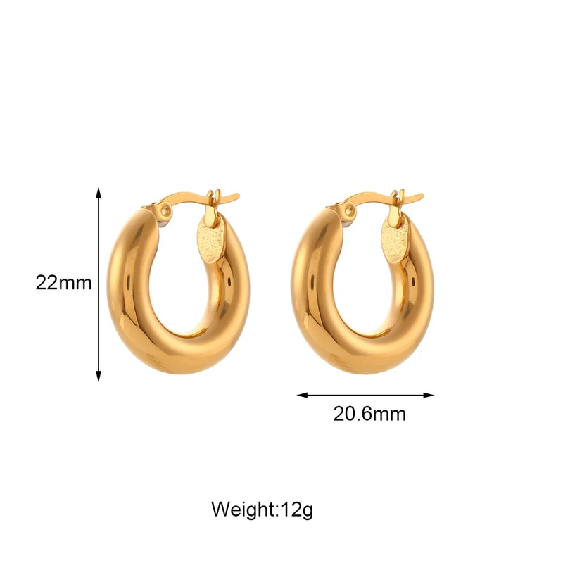 18K Plated Hoop Earrings for Women