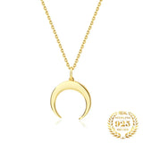 Sterling Silver Crescent Moon Pendant Necklace for Women