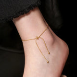 Minimalist Titanium Steel Bow Anklet for Women