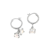 Minimalist Design Zircon Pearl Silver Earrings