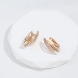 Rose Gold Double Zircon Earrings, Gothic Jewelry, Gift