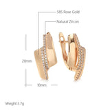 Rose Gold Double Zircon Earrings, Gothic Jewelry, Gift