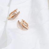 Rose Gold Double Zircon Earrings, Gothic Jewelry, Gift