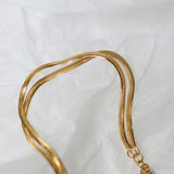 Double Layer Snake Chain Titanium Bracelet For Women