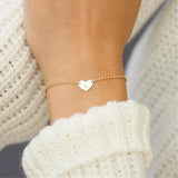 Engraved Heart Bracelet for Women - Custom Name Initial Letter