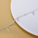 Silver Double Layer Dolphin Anklet 925 Silver Jewelry Gift