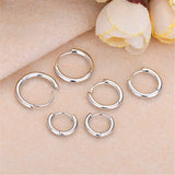 Classic Sterling Silver Hoop Earrings For Women