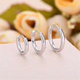 Classic Sterling Silver Hoop Earrings For Women