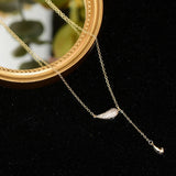 Feminia Feather Tassel Necklace 14K Stainless Colar Kolye