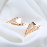 Geometric Hip Hop Dangle Earrings 585 Gold Glossy Unusual J