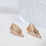 Geometric Hip Hop Dangle Earrings 585 Gold Glossy Unusual J