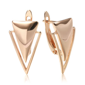 Geometric Hip Hop Dangle Earrings 585 Gold Glossy Unusual J