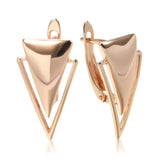 Geometric Hip Hop Dangle Earrings 585 Gold Glossy Unusual J