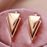 Geometric Hip Hop Dangle Earrings 585 Gold Glossy Unusual J