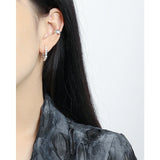 Geometric Rhombus Hoop Earring 925 Sterling Silver Platinum Ear Accessories