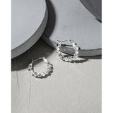 Geometric Rhombus Hoop Earring 925 Sterling Silver Platinum Ear Accessories