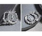 Geometric Rhombus Hoop Earring 925 Sterling Silver Platinum Ear Accessories