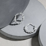 Geometric Rhombus Hoop Earring 925 Sterling Silver Platinum Ear Accessories