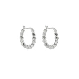 Geometric Rhombus Hoop Earring 925 Sterling Silver Platinum Ear Accessories