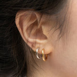 Geometric Circle Hoop Earrings Stainless Steel Huggie