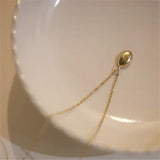 Minimalist Oval 925 Silver 14K Plated Pendant Necklace Women Party Jewelry