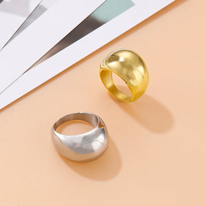 Minimalist Geometric Circle Rings for Women Thick Stack Rings Female
