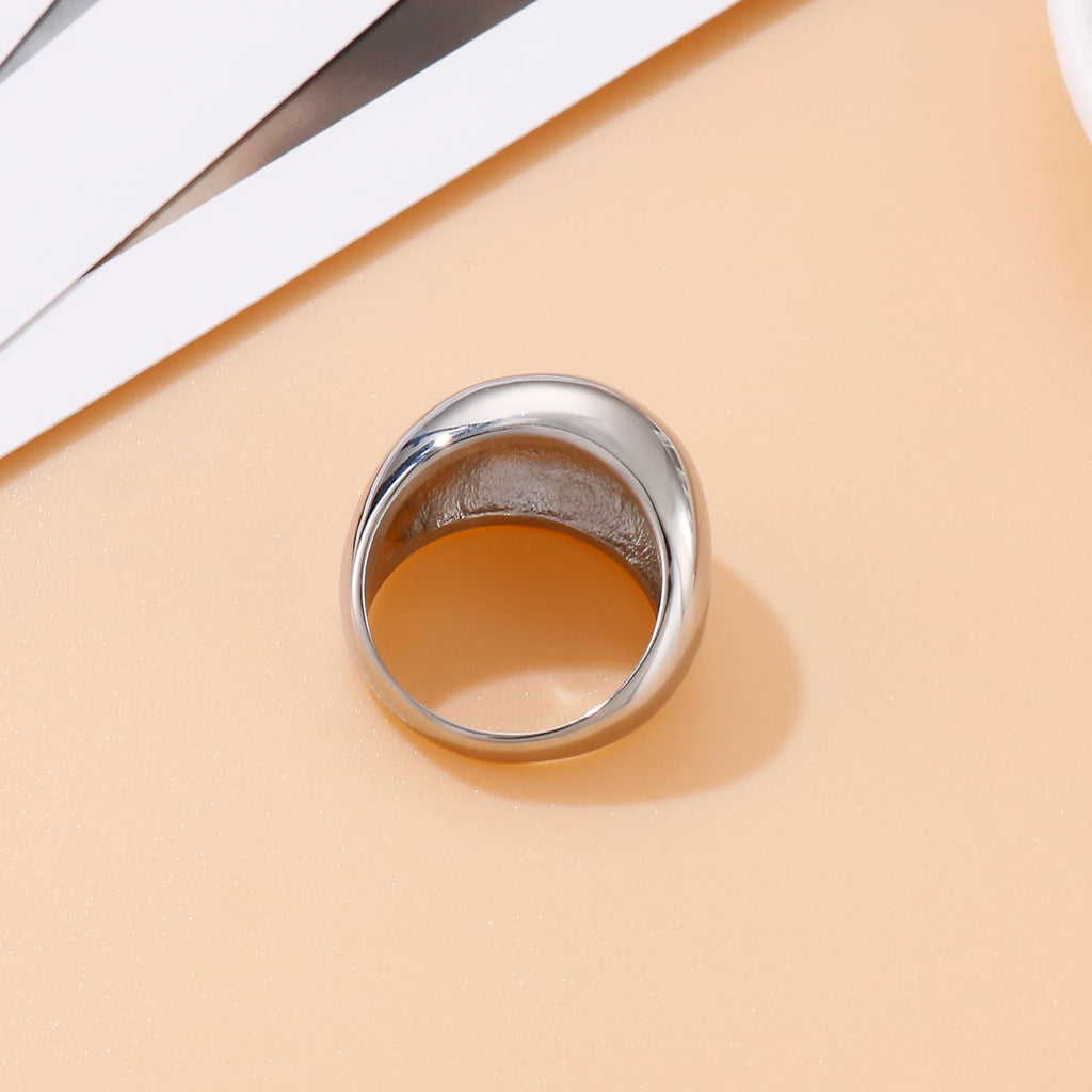 Minimalist Geometric Circle Rings for Women Thick Stack Rings Female