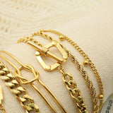 Minimalist Link Chain Bracelet Stainless Steel Jewelry for Women