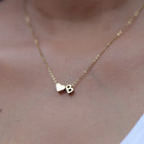 Custom Initial Necklace Heart Pendant Charm Personalized Jewelry