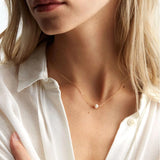 Minimalist Stainless Steel Necklace with Single Pearl for Women
