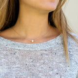 Minimalist Stainless Steel Necklace with Single Pearl for Women