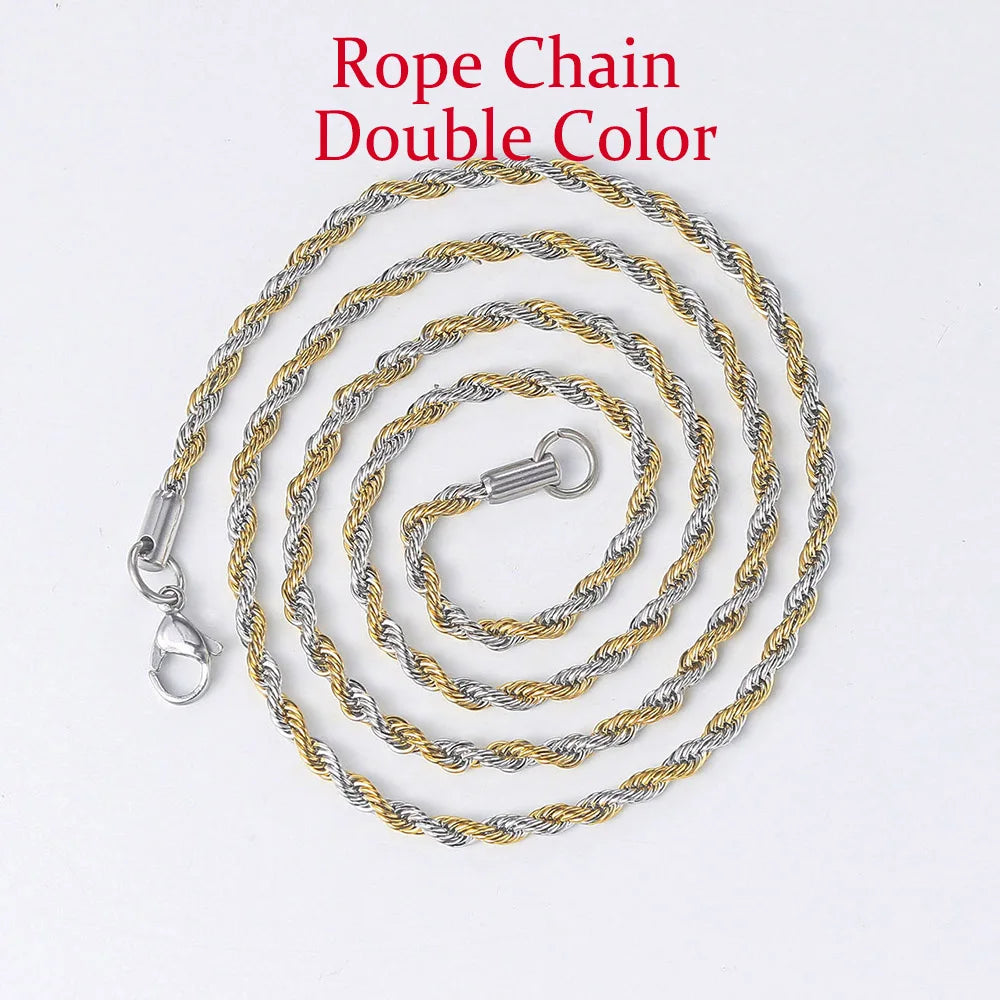 Minimalist Rope Chain Necklace 3MM Stainless Steel Choker Jewelry C022
