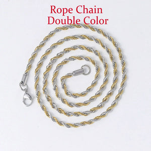Minimalist Rope Chain Necklace 3MM Stainless Steel Choker Jewelry C022