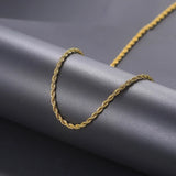 Minimalist Rope Chain Necklace 3MM Stainless Steel Choker Jewelry C022
