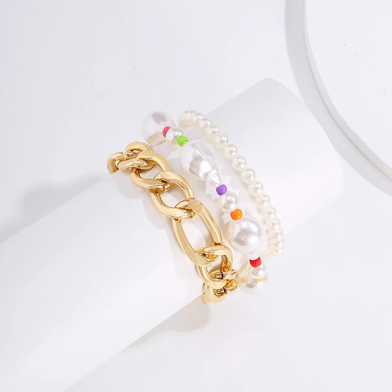 Golden Thicken Chain Bracelet - Vintage Punk Hiphop Jewelry