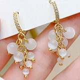 Minimalist Grape Style Earring 14K CZ Inlaid