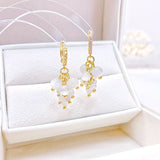 Minimalist Grape Style Earring 14K CZ Inlaid