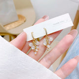 Minimalist Grape Style Earring 14K CZ Inlaid