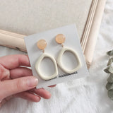 Minimalist Hollowed Out Round Disc Clip Earrings for Women Statement